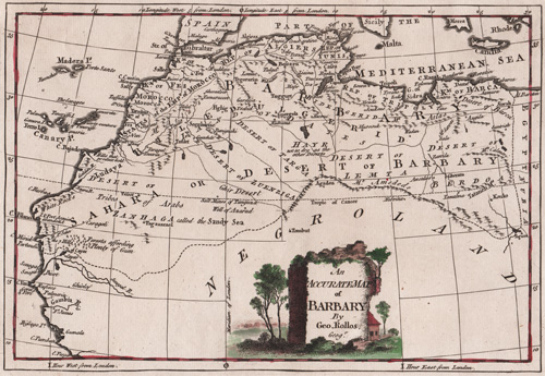 antique map of northern africa morocco algeria tunisia 1764